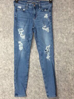 American Eagle Next Level Stretch Jegging Distressed Size 4 Womens Jeans